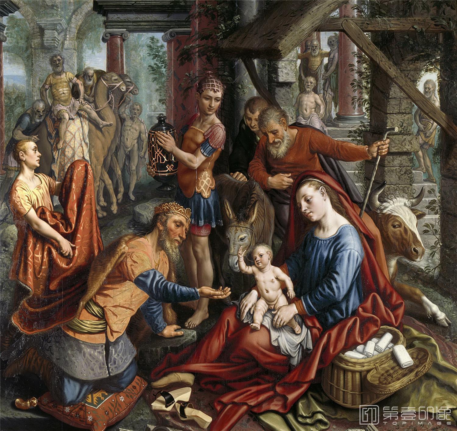 油画-荷兰阿姆斯特丹国家美术馆-Aertsen Pieter De aanbidding der koningen 1570-1575